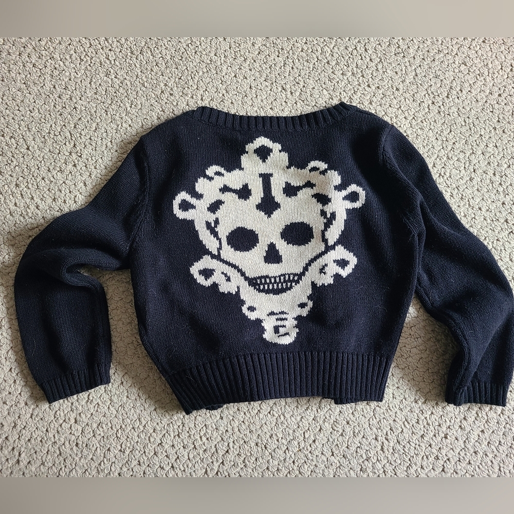 Betsy Johnson Skull Skeleton Key Cropped Cardigan Bolero